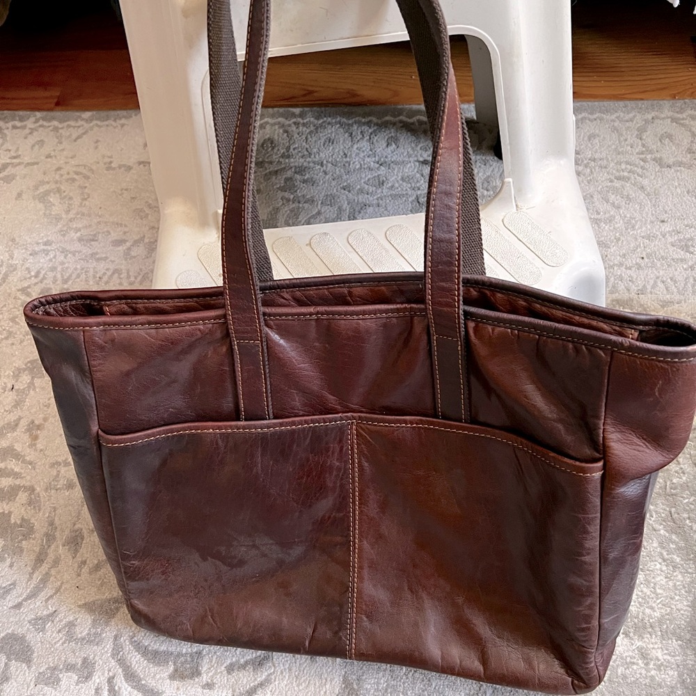 Leather brief case